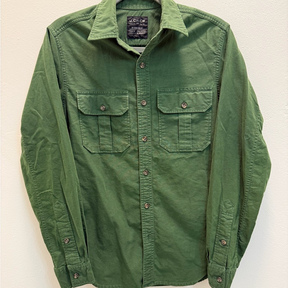 J. Crew Green Workshirt Button-Up